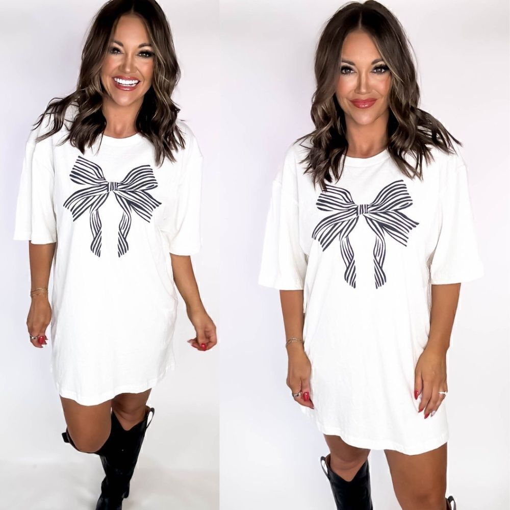 Navy and White Bow Tunic/Dress